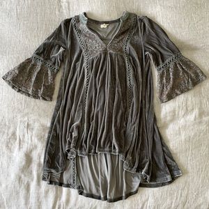 Grey velvet tunic